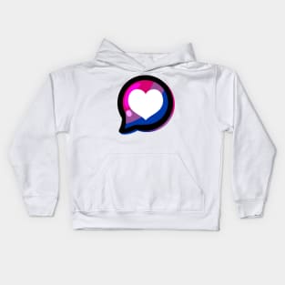 LGBTQ+ Pride Heart Speech Bubble - Bisexual Kids Hoodie